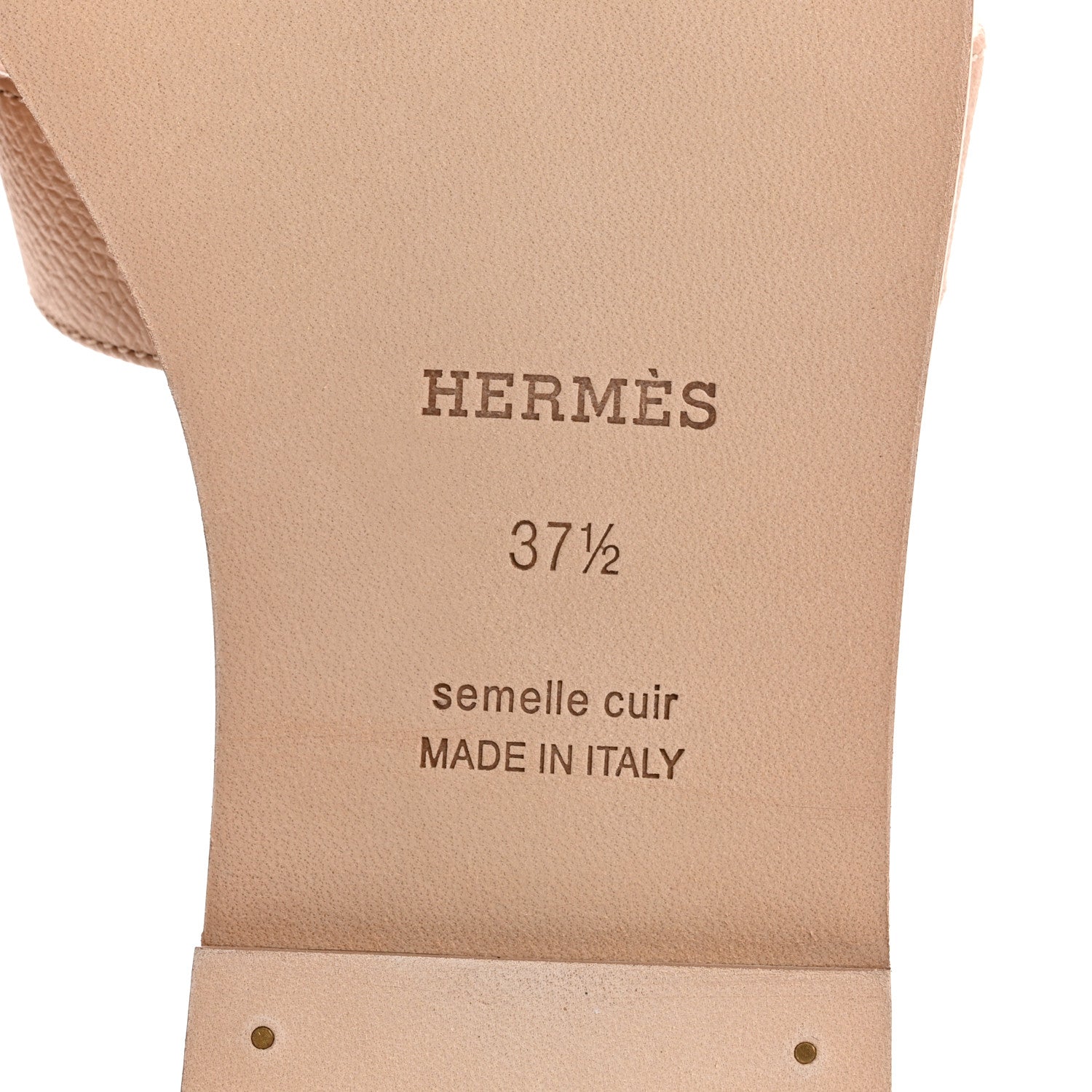 Hermes Epsom Oran Sandals 37.5 Beige Perlino 8 of 10
