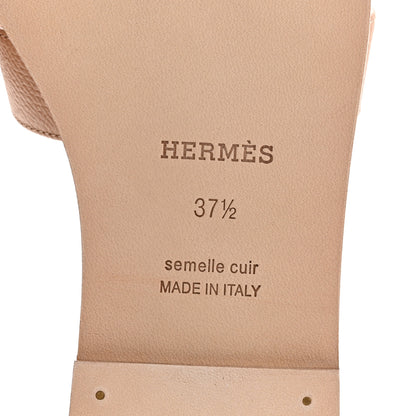Hermes Epsom Oran Sandals 37.5 Beige Perlino 8 of 10