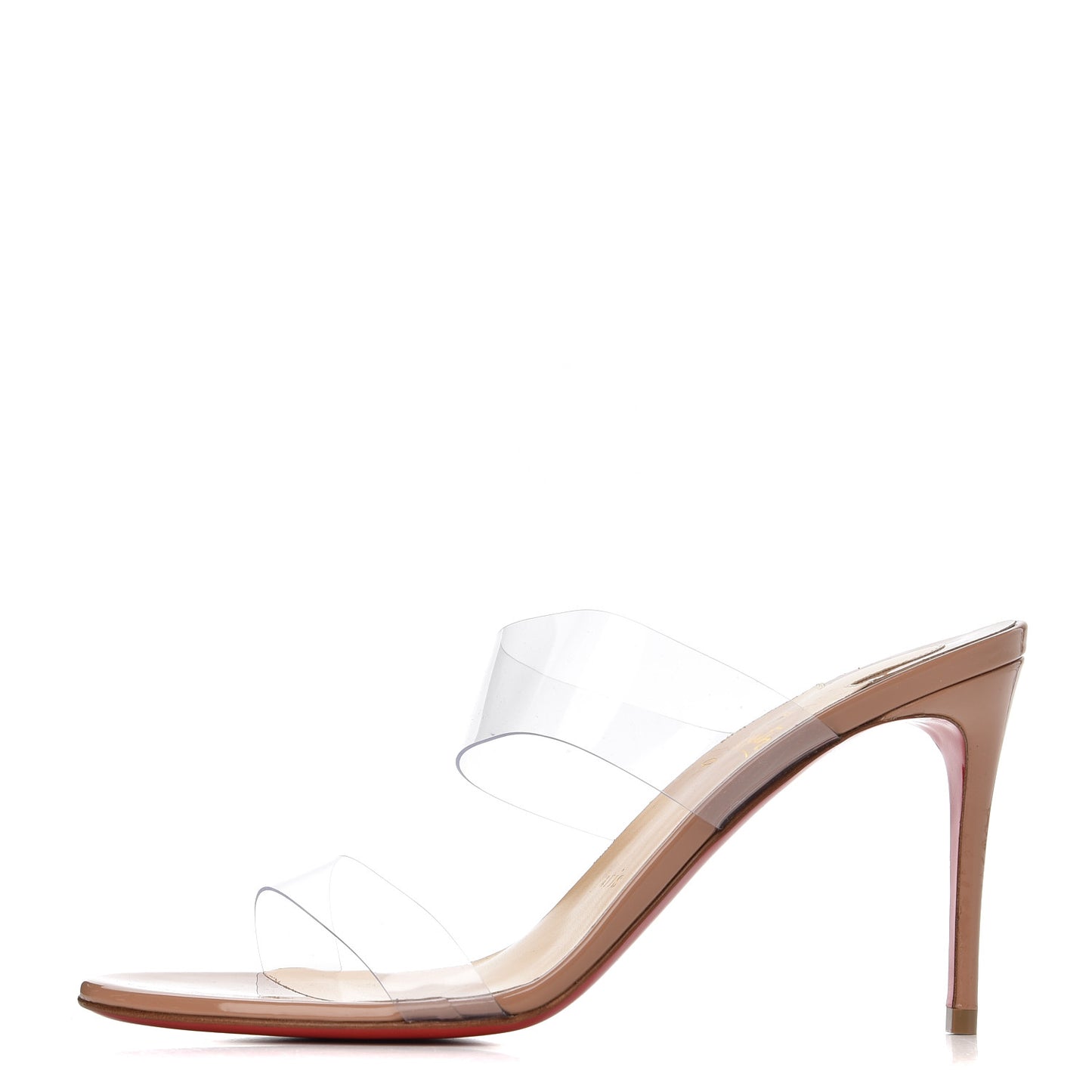 Patent PVC Just Nothing 85 Slide Sandals 38 Nude