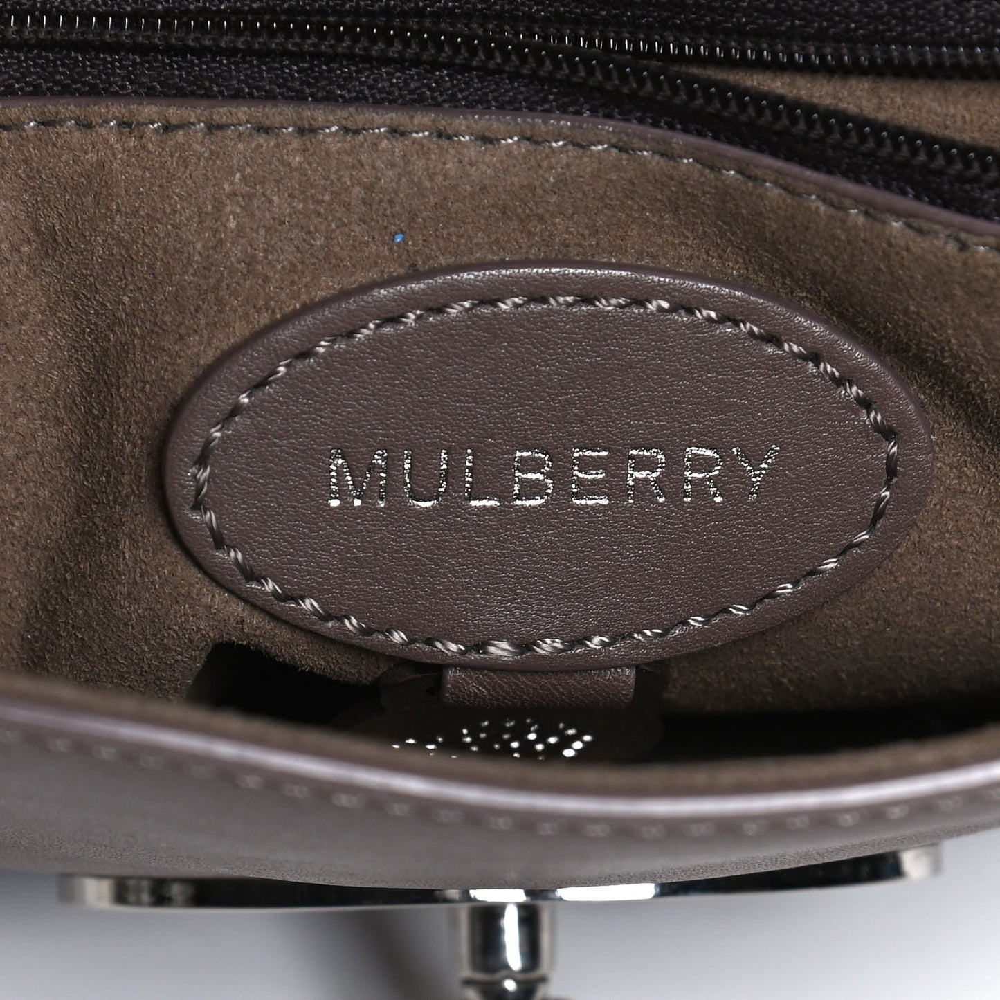 Natural Calfskin Small Lily Flap Clay