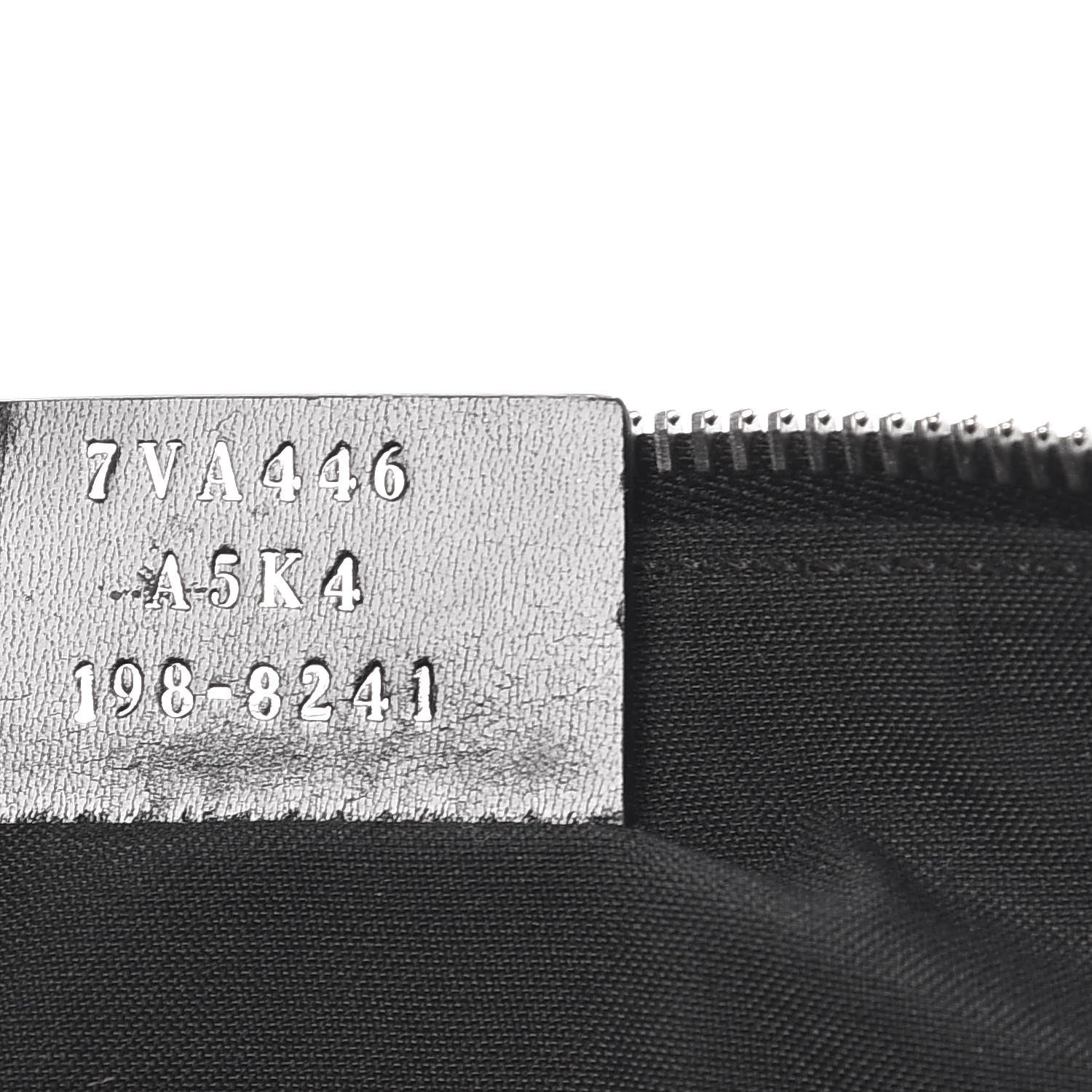 Fendi Glazed Fabric Vitello Century FF 1974 Stamp Patch Pocket Belt Bag Black 7 of 7