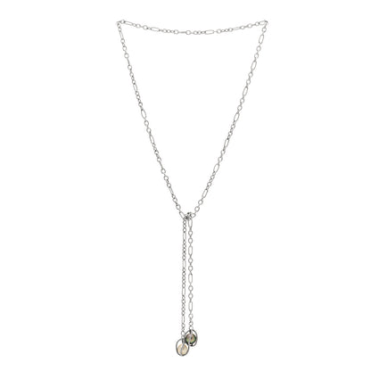 David Yurman Sterling Silver Pearl Figaro Lariat Necklace 2 of 3