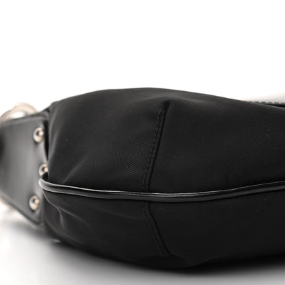 Prada Tessuto Nylon Calfskin Logo Shoulder Bag Black 9 of 11