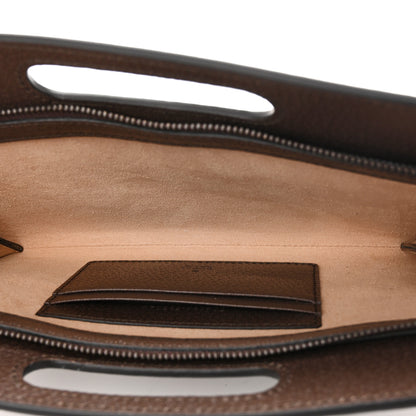 Gucci GG Supreme Monogram Textured Dollar Calfskin Web Ophidia Slip Handle Belt Bag 90 36 Beige Ebony New Acero 5 of 11