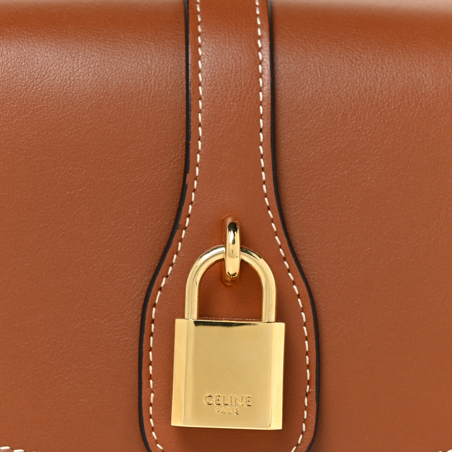 Celine Smooth Calfskin Tabou Clutch On Strap Tan 7 of 9