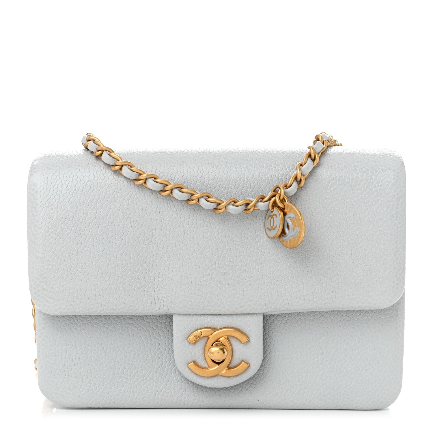 Chanel Shiny Caviar Mini Flap Bag Light Blue 1 of 10