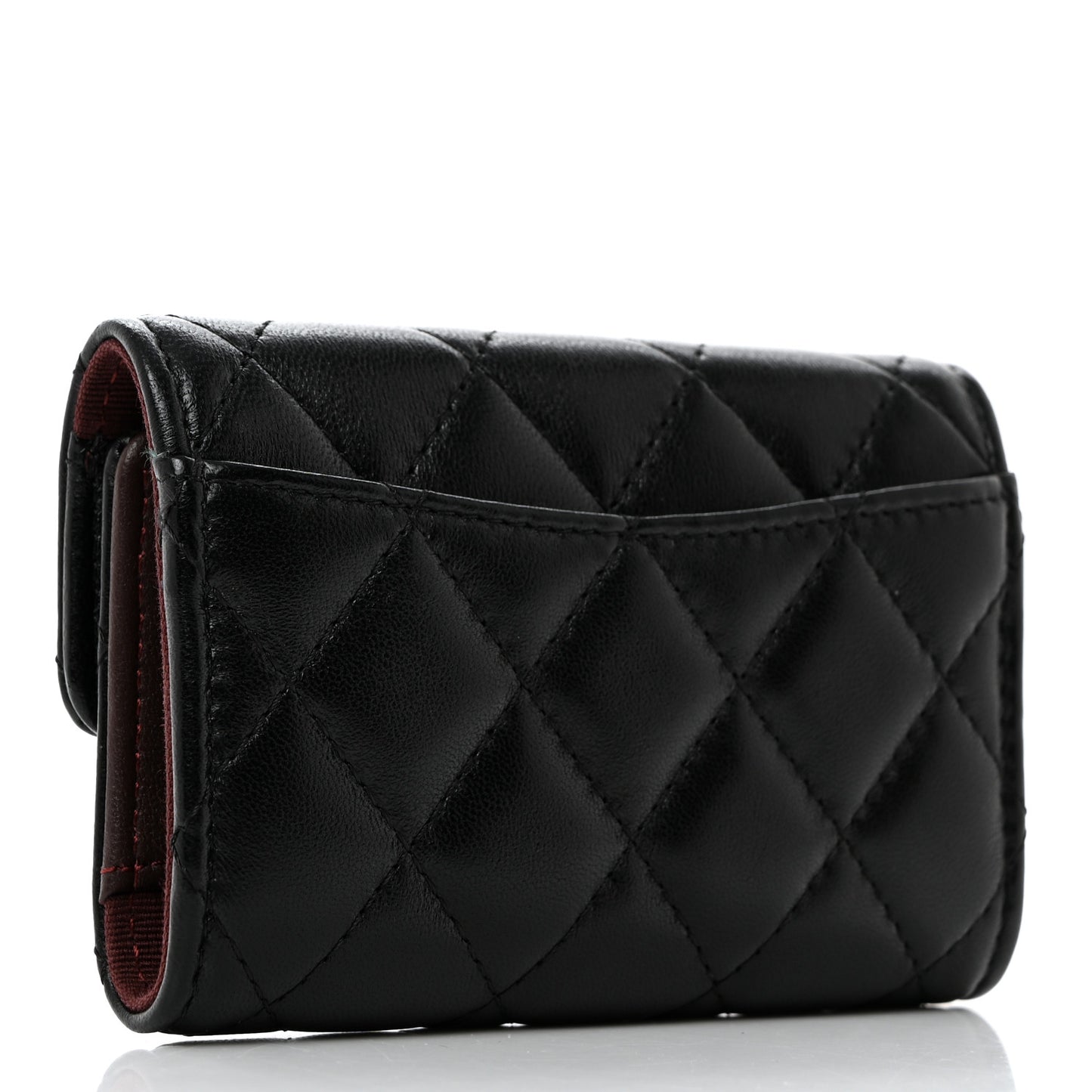 Lambskin Quilted Classic 4 Key Holder Wallet Black