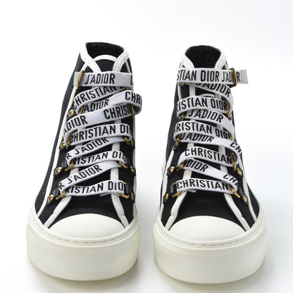 Christian Dior Technical Mesh Calfskin Womens Walk'N'Dior High Top Sneaker 39 Black 2 of 10