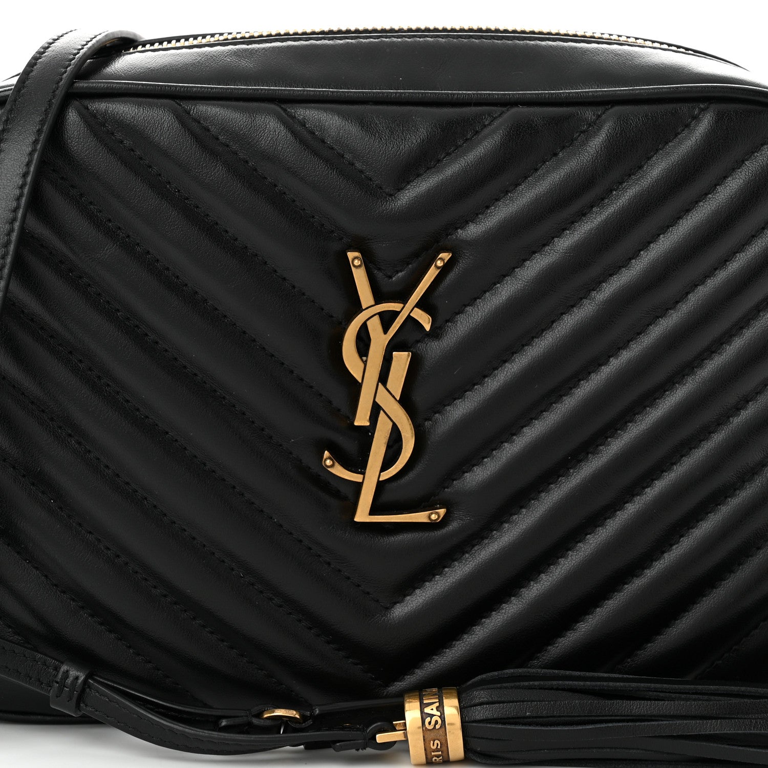 Saint Laurent Calfskin Matelasse Monogram Lou Camera Bag Black 8 of 10