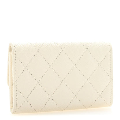 Chanel Caviar Quilted Multi Chain CC Flap Card Holder White 3 of 10
