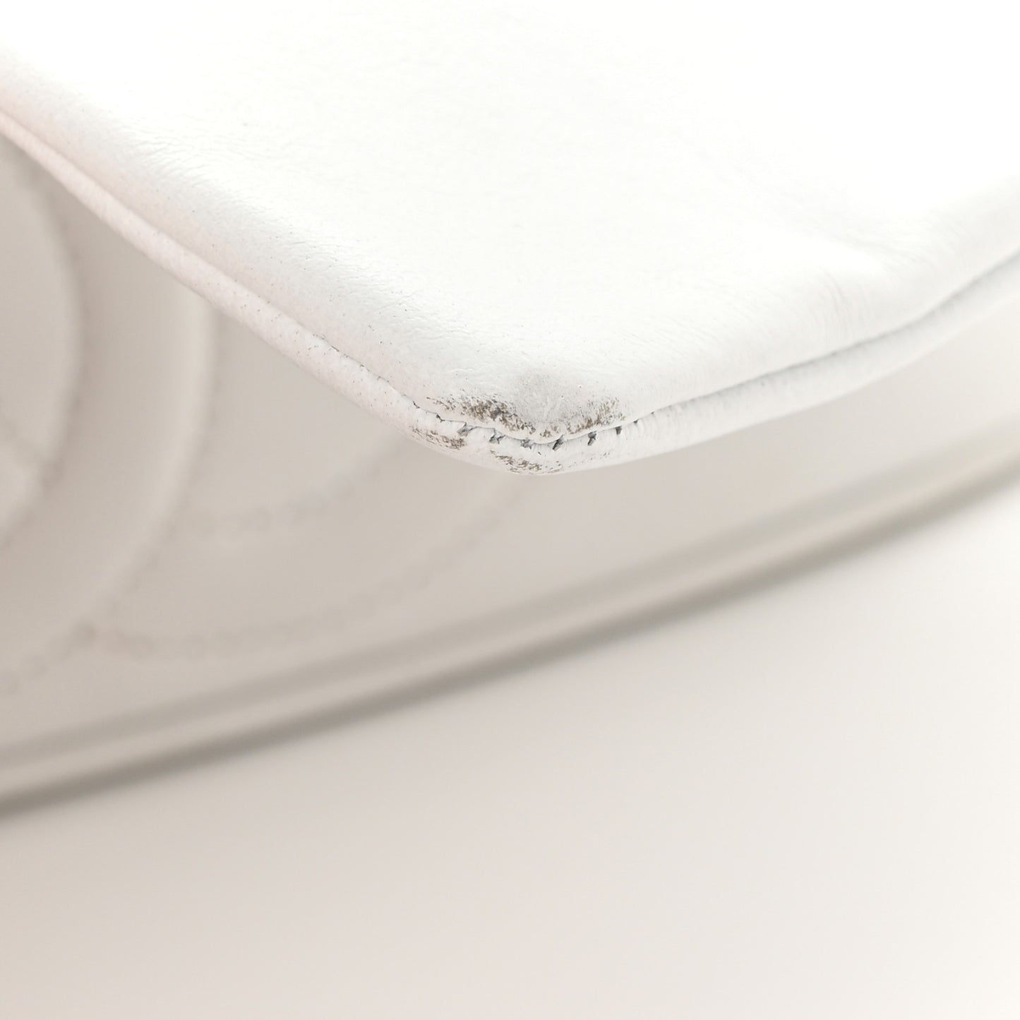 Lambskin CC Drawstring Bucket Bag White