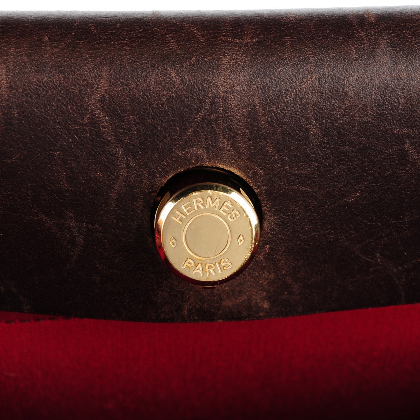 Toile Vache Calfskin Herbag 30 PM Orange Red