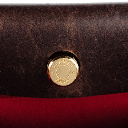 Hermes Toile Vache Calfskin Herbag 30 PM Orange Red 12 of 12