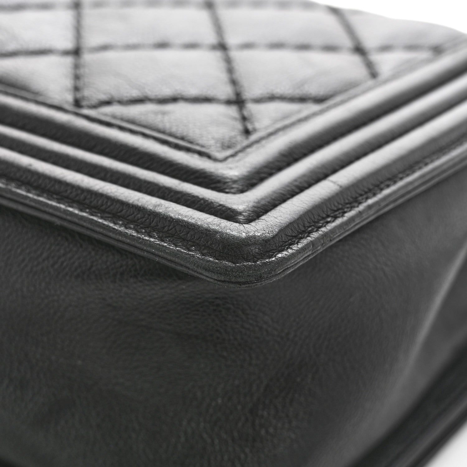 Chanel Calfskin Quilted Double Stitch New Medium Boy Flap Black 12 of 15