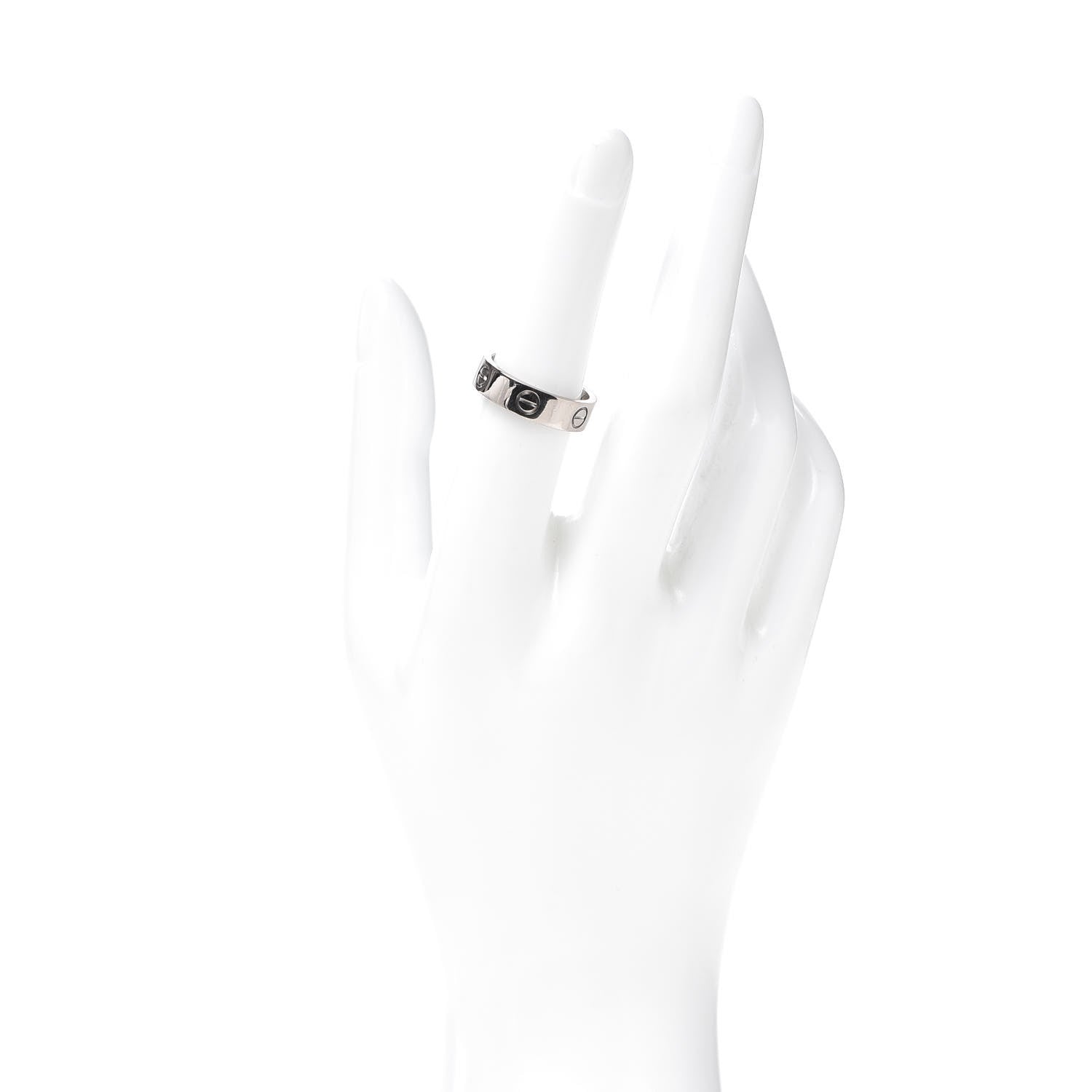 Cartier 18K White Gold 5.5mm LOVE Ring 54 6.75 2 of 5