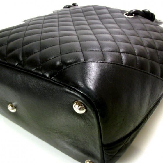 Chanel Calfskin Quilted Large Cambon Tote Black White 6 of 12