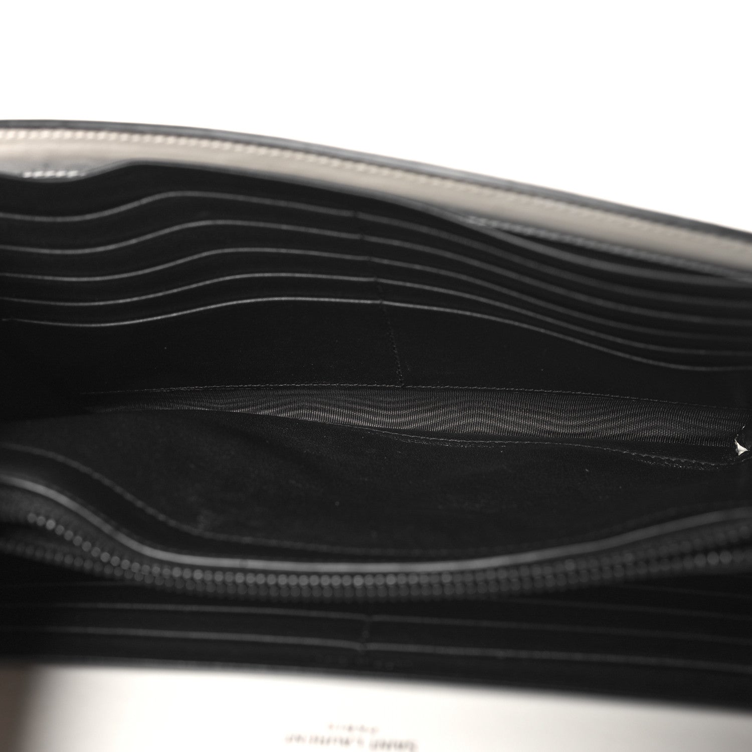 Saint Laurent Grain De Poudre Square Dot Print Monogram Chain Wallet White Matte Black 5 of 11