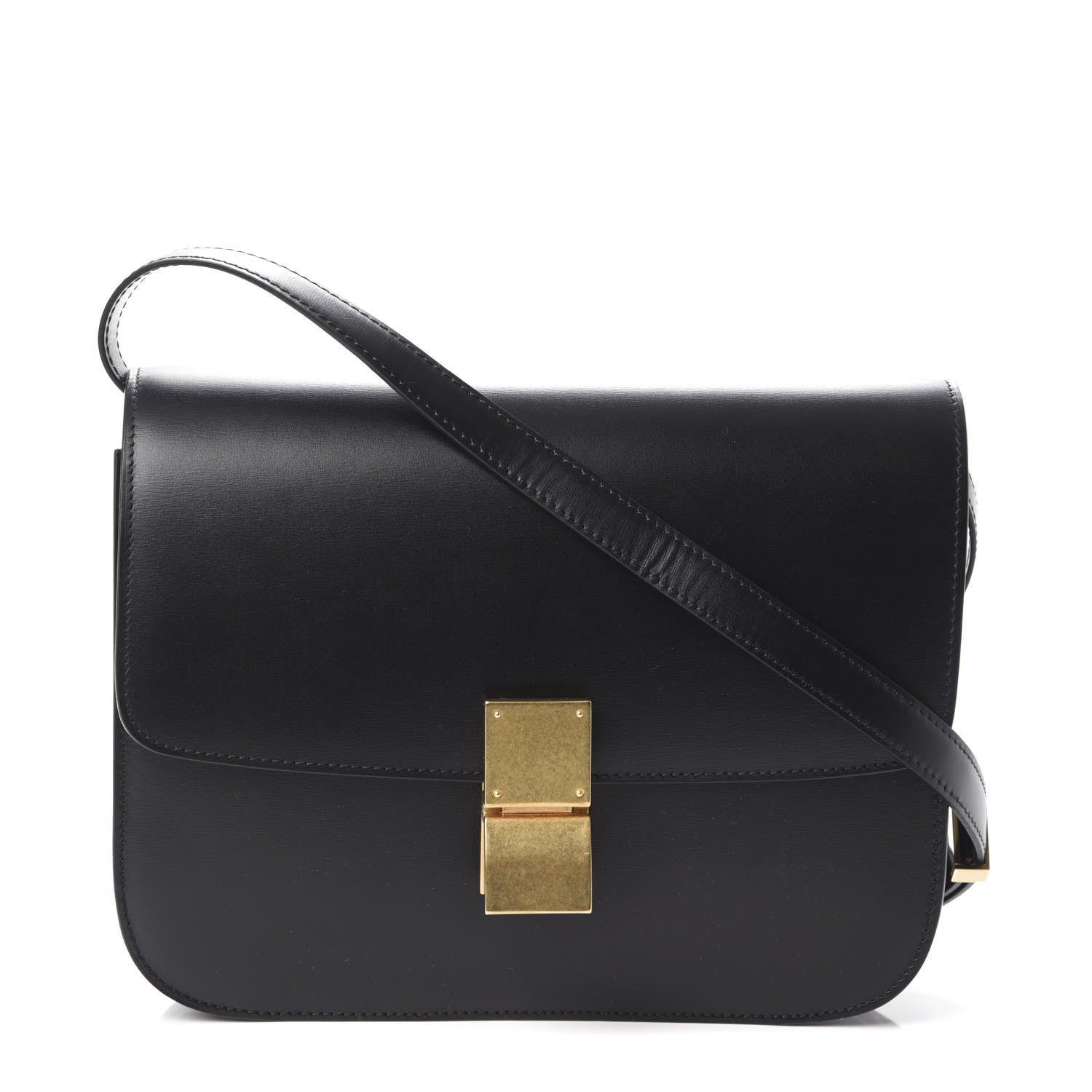 Celine Box Calfskin Medium Classic Box Flap Bag Black 1 of 9