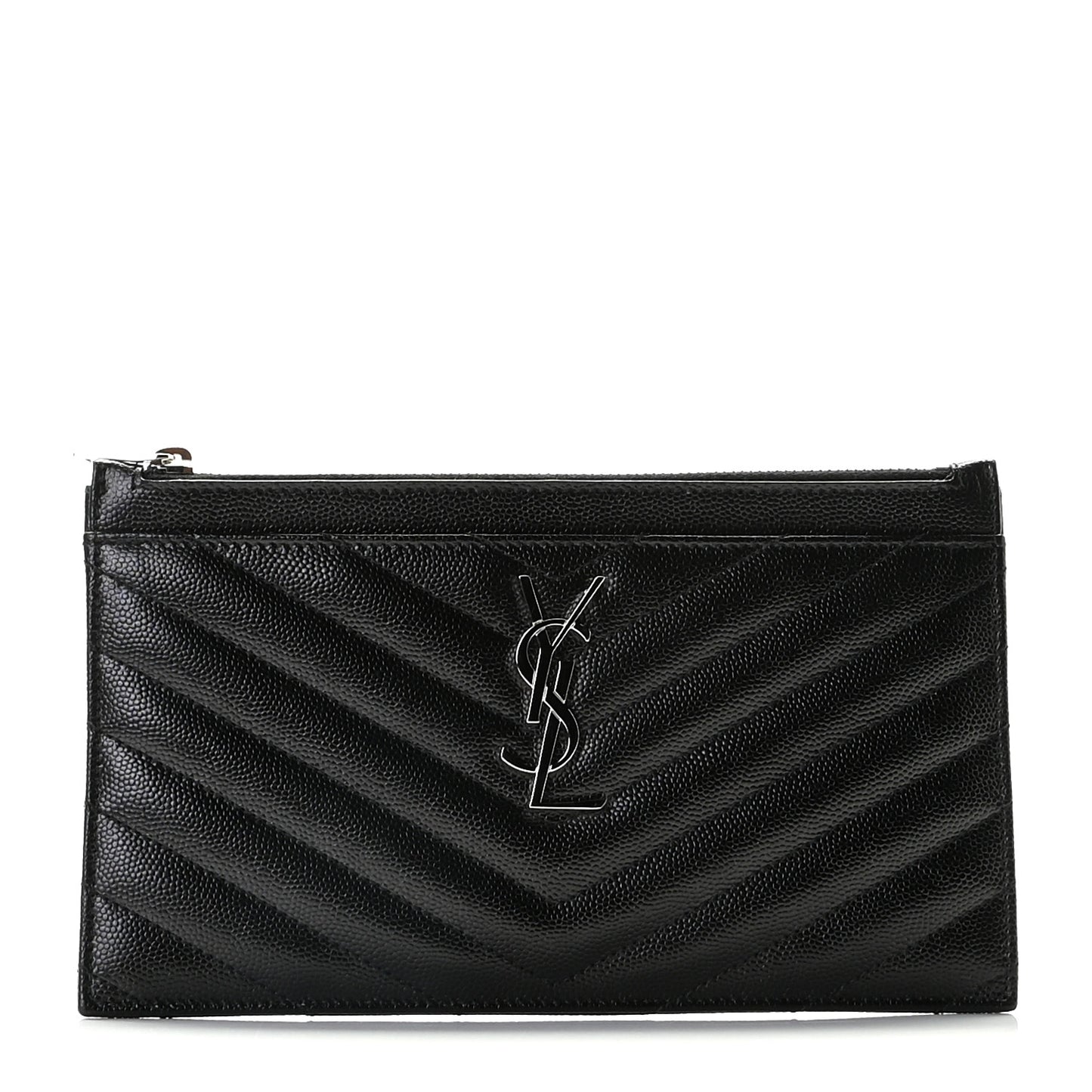 Grain De Poudre Chevron Monogram Bill Pouch Black