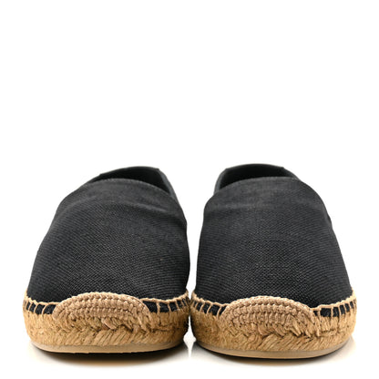 Saint Laurent Canvas Nappa Elba Light Logo Embroidered Espadrilles 38.5 Black 3 of 10