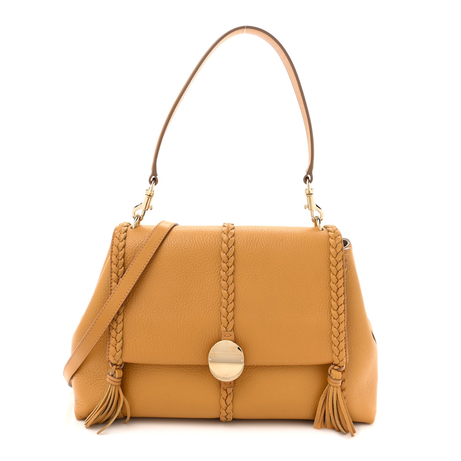 Chloe Grained Calfskin Medium Penelope Shoulder Bag Dusty Gold 1 of 9