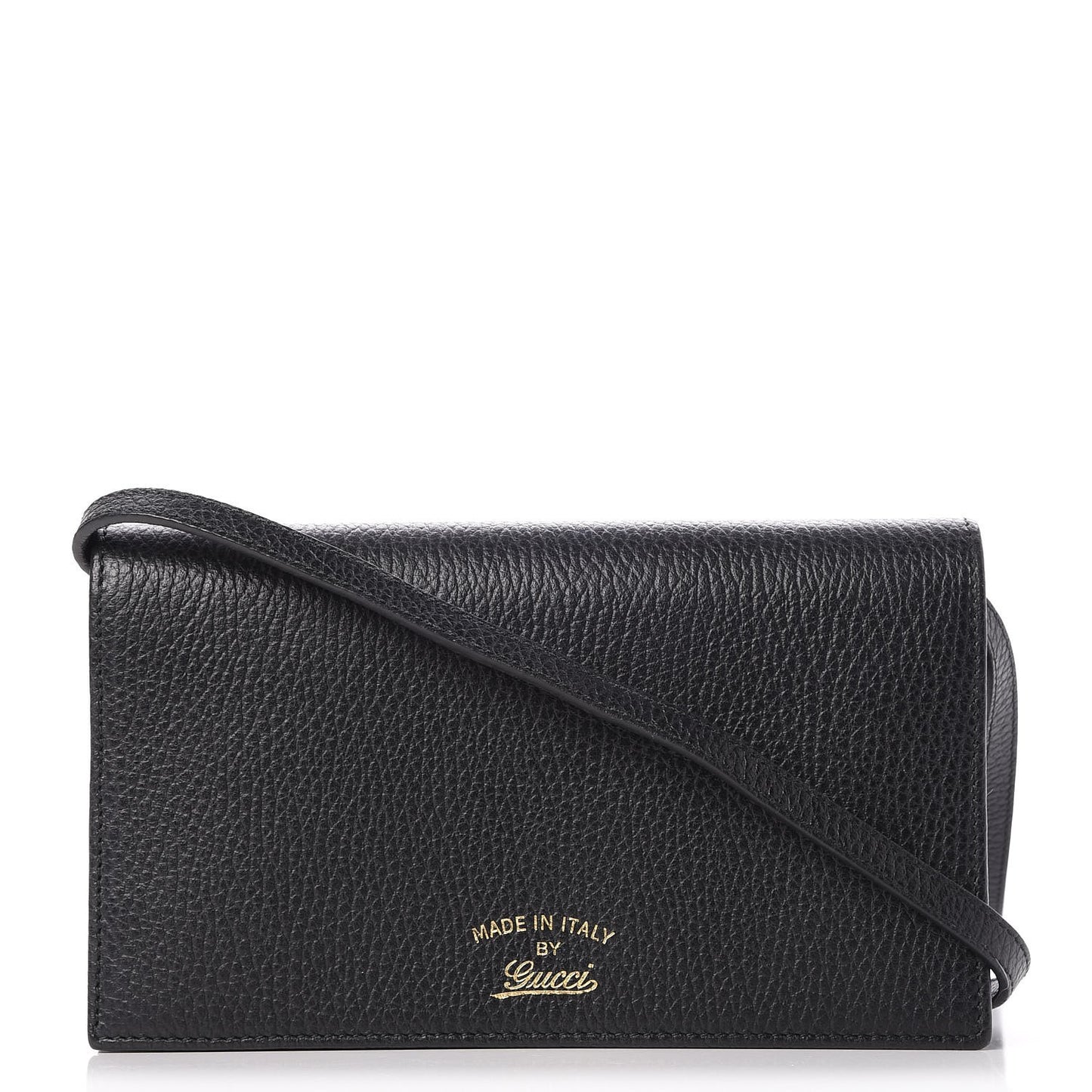 Dollar Calfskin Mini Swing Wallet Bag Black