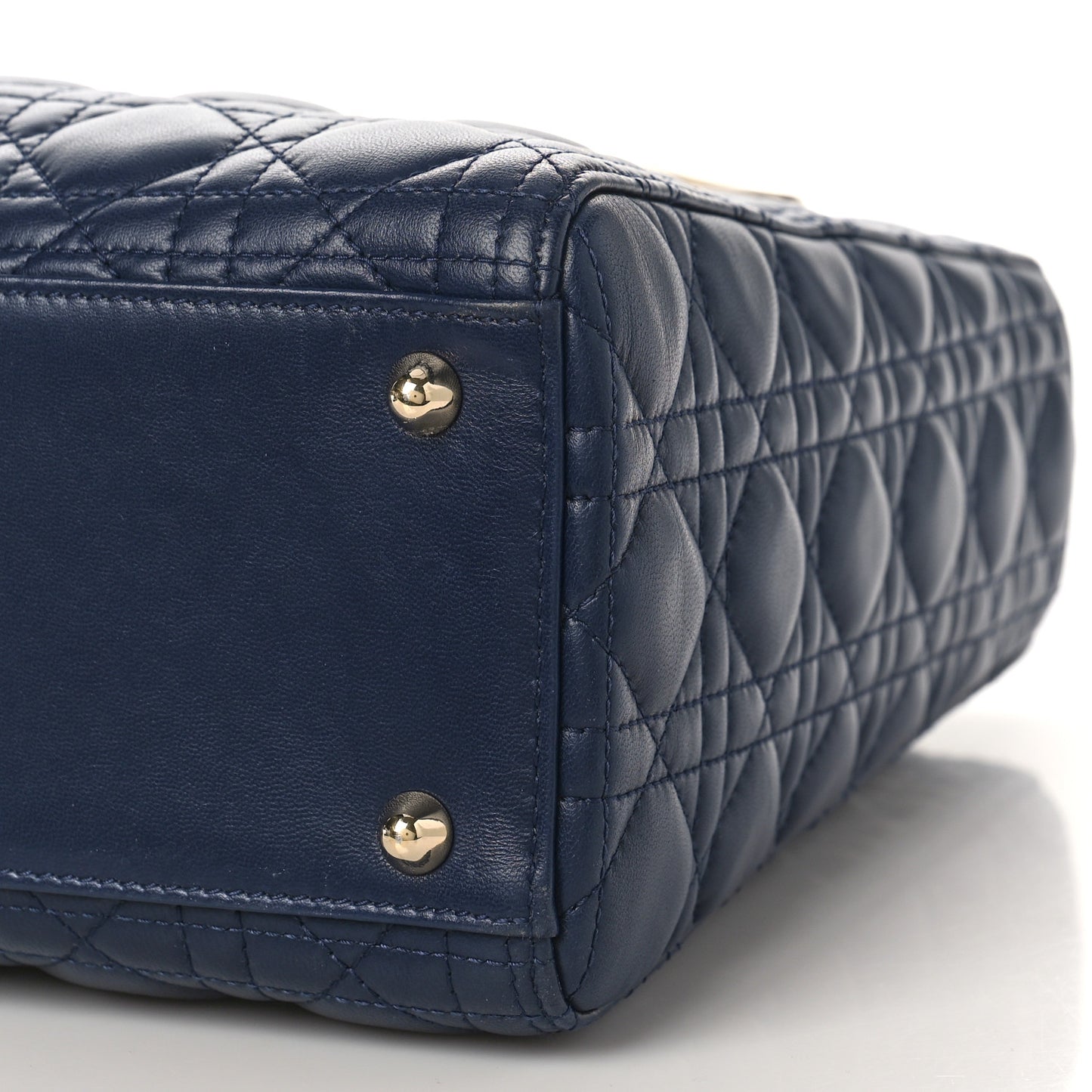 Lambskin Cannage Large Lady Dior Navy Blue