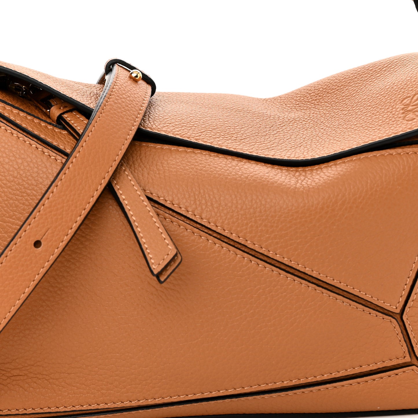 Soft Grained Calfskin Small Puzzle Bag Light Caramel