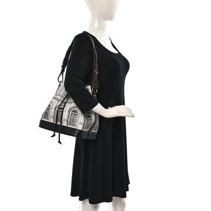 Louis Vuitton X FORNASETTI Calfskin Architettura Noe MM Black White 2 of 12