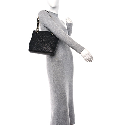 Chanel Caviar Quilted Petit Shopping Tote PST Black 2 of 13