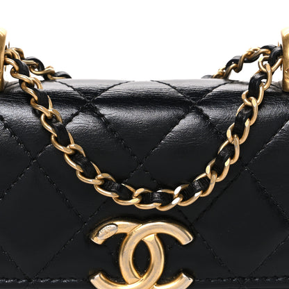 Chanel Calfskin Quilted Perfect Fit Coin Purse With Chain Black 9 of 11
