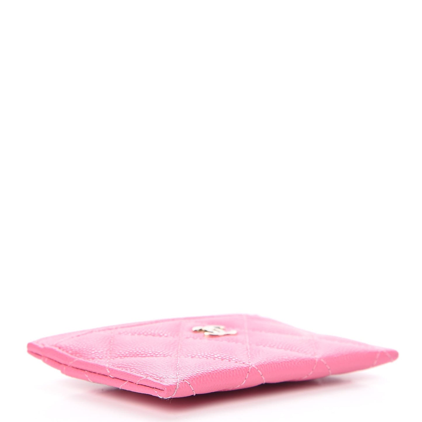Caviar Quilted Card Holder Pink