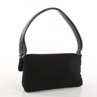Chanel Nylon Quilted Mademoiselle Messenger Flap Bag Black 3 of 8