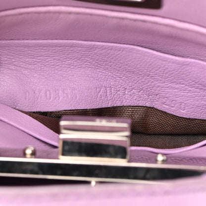 Fendi Mink Fur Shiny Nappa Chess Print Micro Peekaboo Iconic Satchel Lavanda Multicolor 7 of 9
