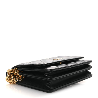 Chanel Lambskin Quilted CC Pearl Enamel Clutch on Chain WOC Black 4 of 13