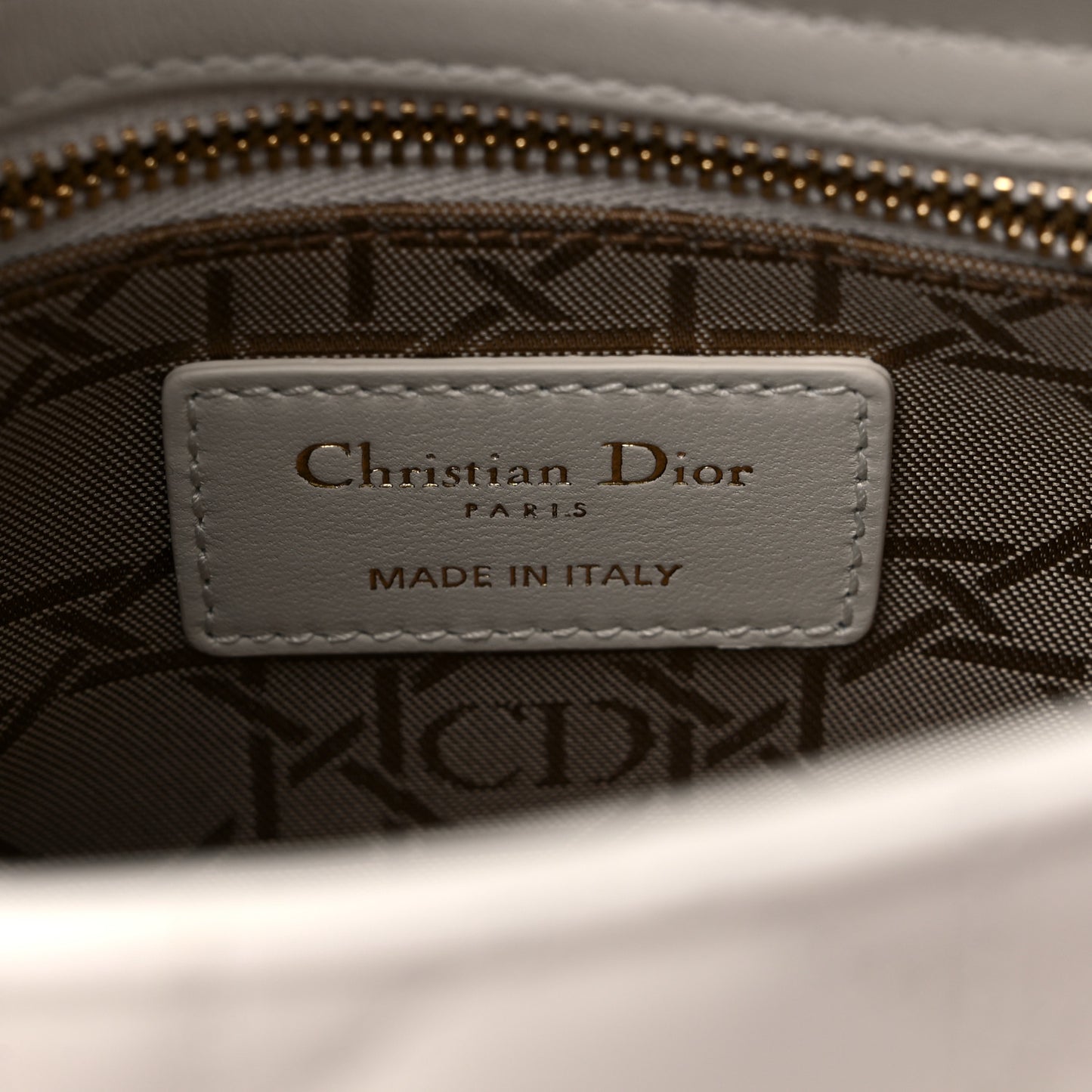 Lambskin Cannage Mini Lady Dior Off White