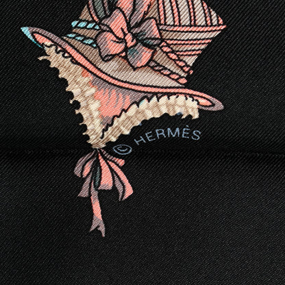 Hermes Silk Paris Modiste Scarf 90 Black Multicolor 4 of 5