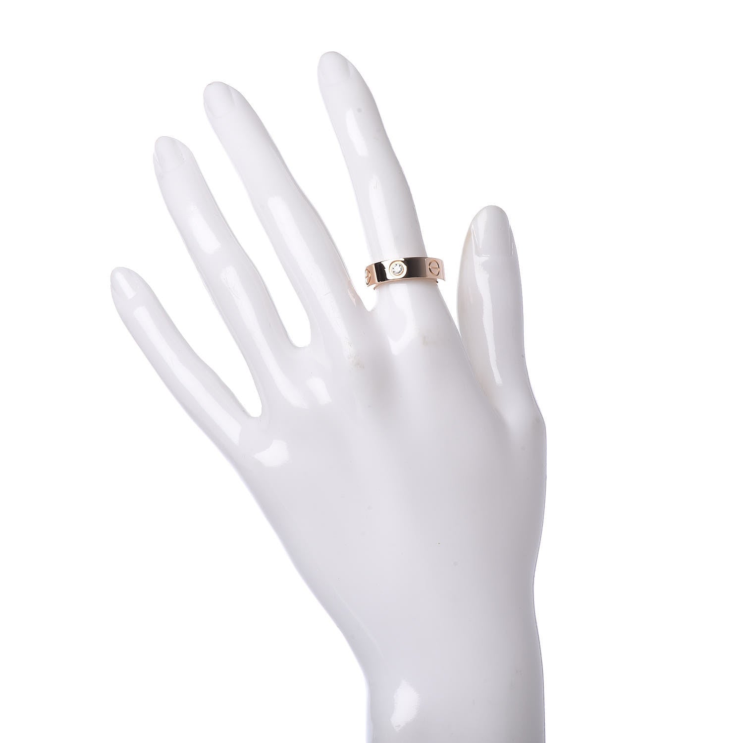 Cartier 18K Pink Gold 3 Diamond 5.5mm LOVE Ring 51 5.75 2 of 4