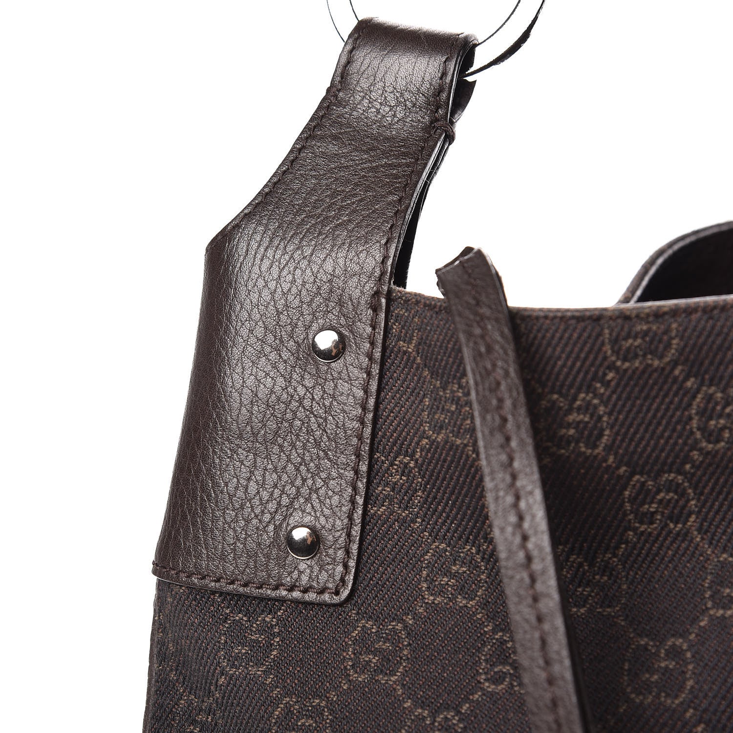 Gucci Monogram Calfskin Horsebit Classic Ring Hobo Dark Brown 11 of 22
