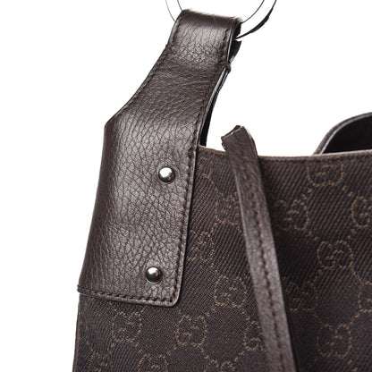 Gucci Monogram Calfskin Horsebit Classic Ring Hobo Dark Brown 11 of 22