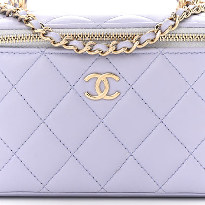 Chanel Lambskin Quilted Small Top Handle Vanity Case With Chain Light Purple 8 of 11
