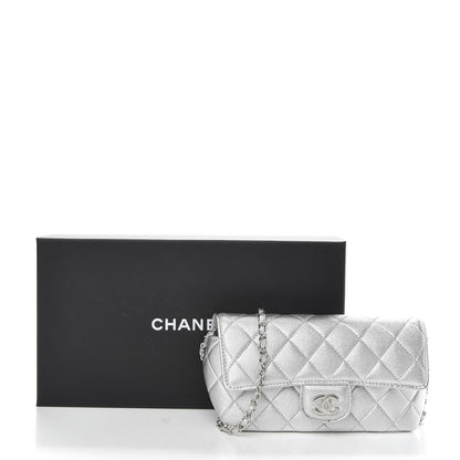Chanel Metallic Lambskin Quilted Glasses Case With Chain Silver 11 of 11