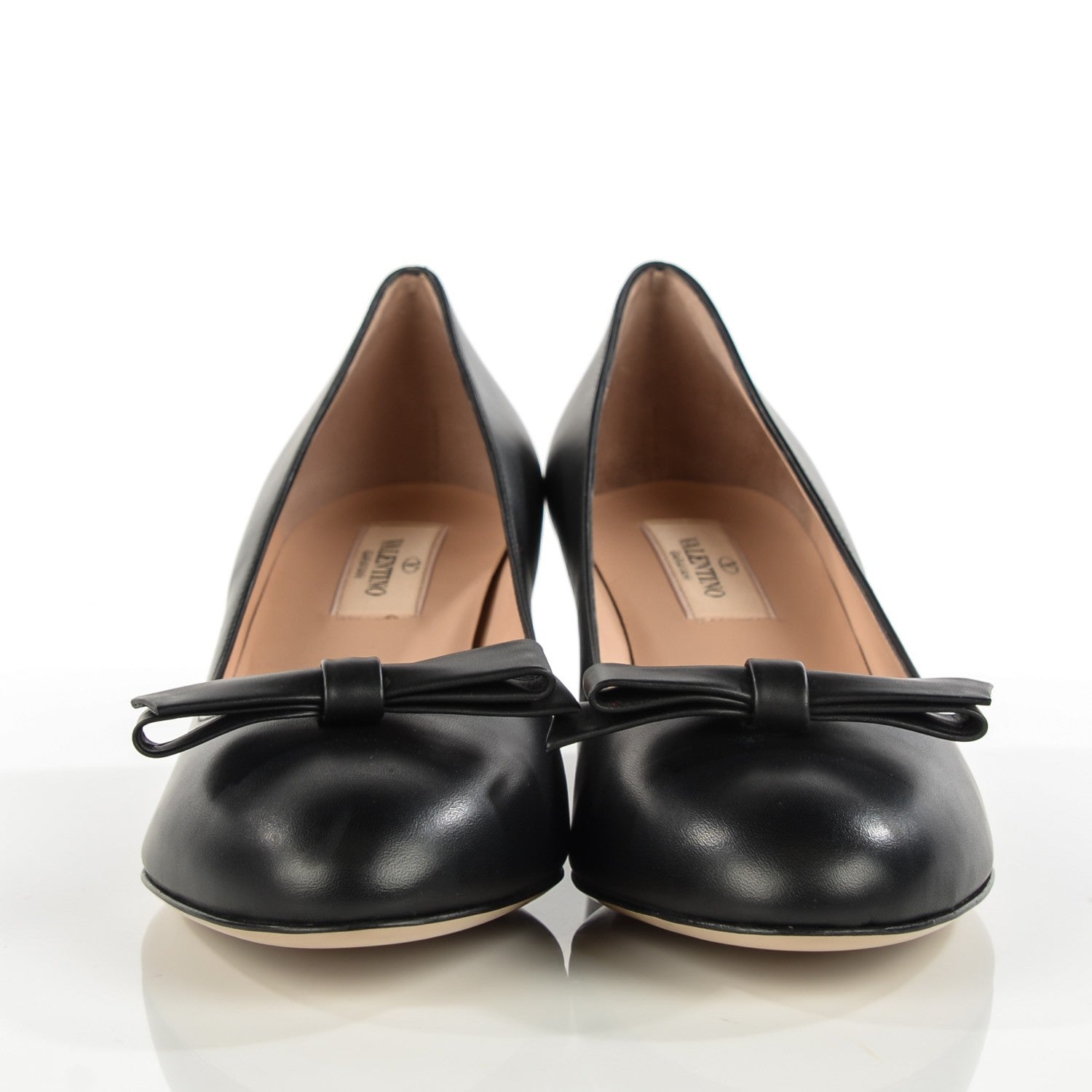 Valentino Garavani Calfskin Bow Pumps 37 Black 2 of 9