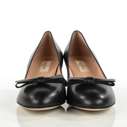 Valentino Garavani Calfskin Bow Pumps 37 Black 2 of 9