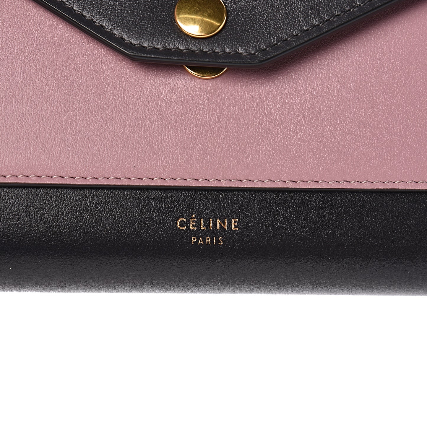 Smooth Calfskin Clutch On A Chain Black Pink
