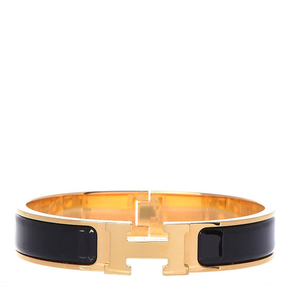 Hermes Enamel Narrow Clic Clac H Bracelet PM Black 1 of 4