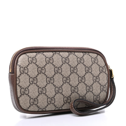 Gucci GG Supreme Monogram Ophidia Phone Case Wristlet Brown 3 of 9