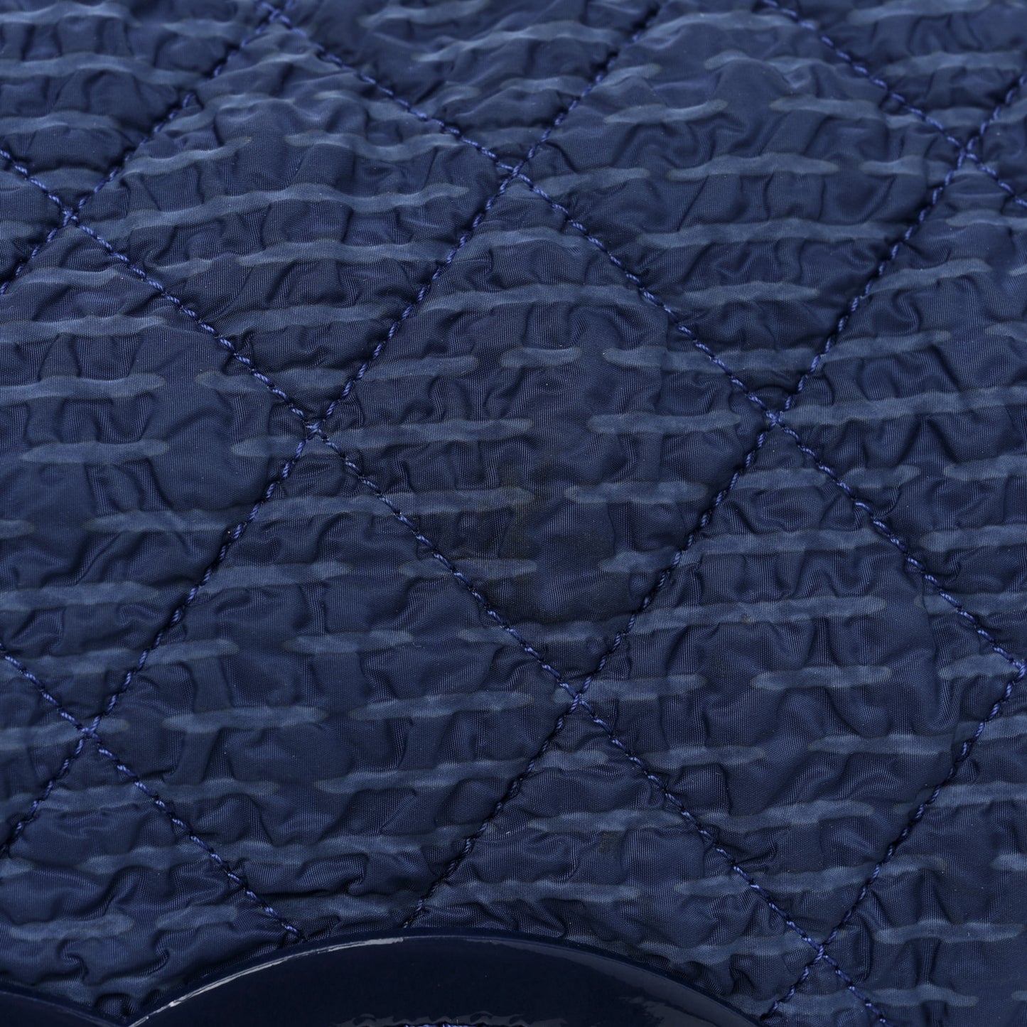 Nylon Patent Quilted CC Accordion Flap Bag Blue