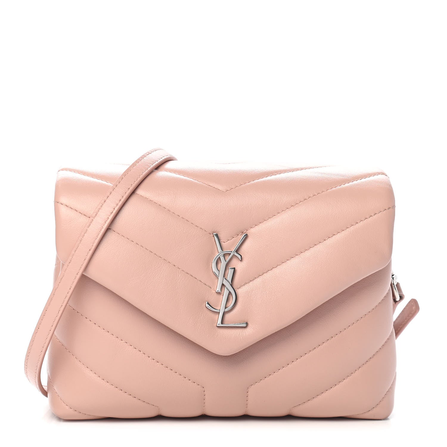 Saint Laurent Calfskin Y Quilted Monogram Toy Loulou Chain Satchel Pale Pink 1 of 9