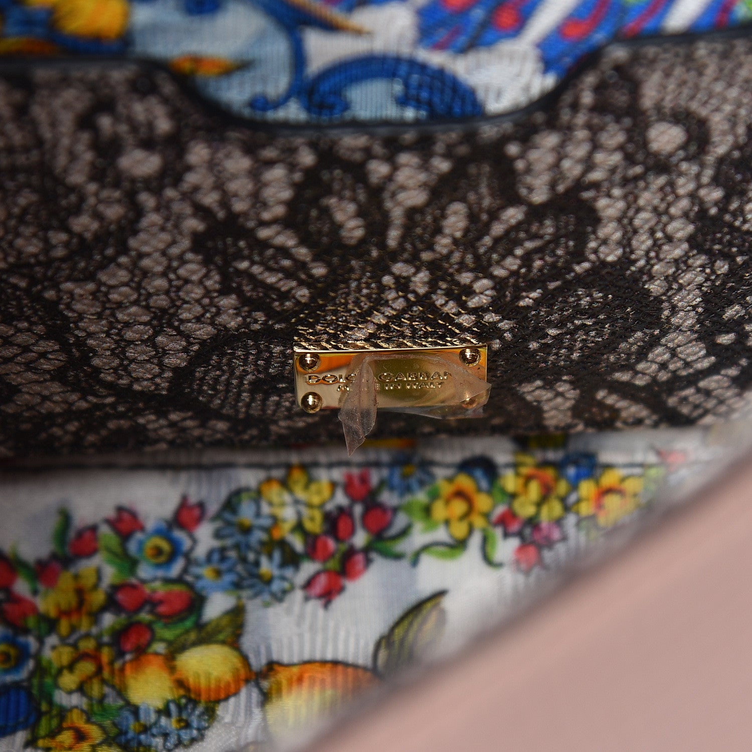 Dolce & Gabbana Dauphine Lace Print Small Miss Sicily Satchel Multicolor 6 of 13